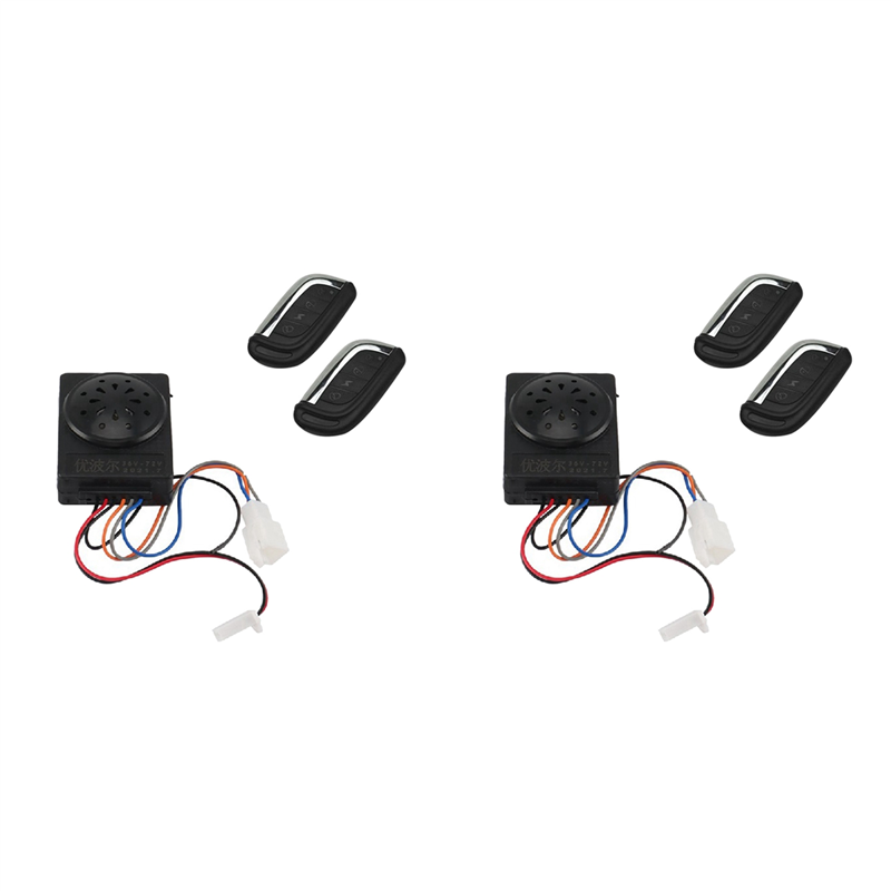 FORIDE 2X 36V-72V Electric Scooter Alarm System Dual Remote Control Security Moped Alarm Accessories Waterproof Bike Alarm