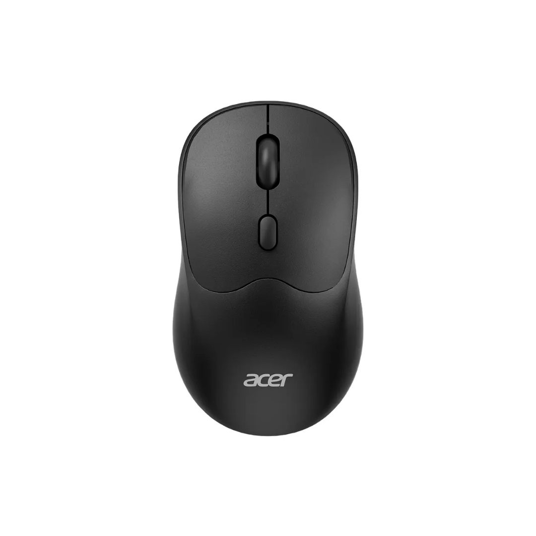 Acer OMR268 Dual-Mode Wireless Mouse - Rechargeable - Bluetooth 5.0 & 2.4GHz Connection - 1600 DPI - Silent Click - Auto Sleep Power Saving - Ergonomic Design for PC/Laptop - Black