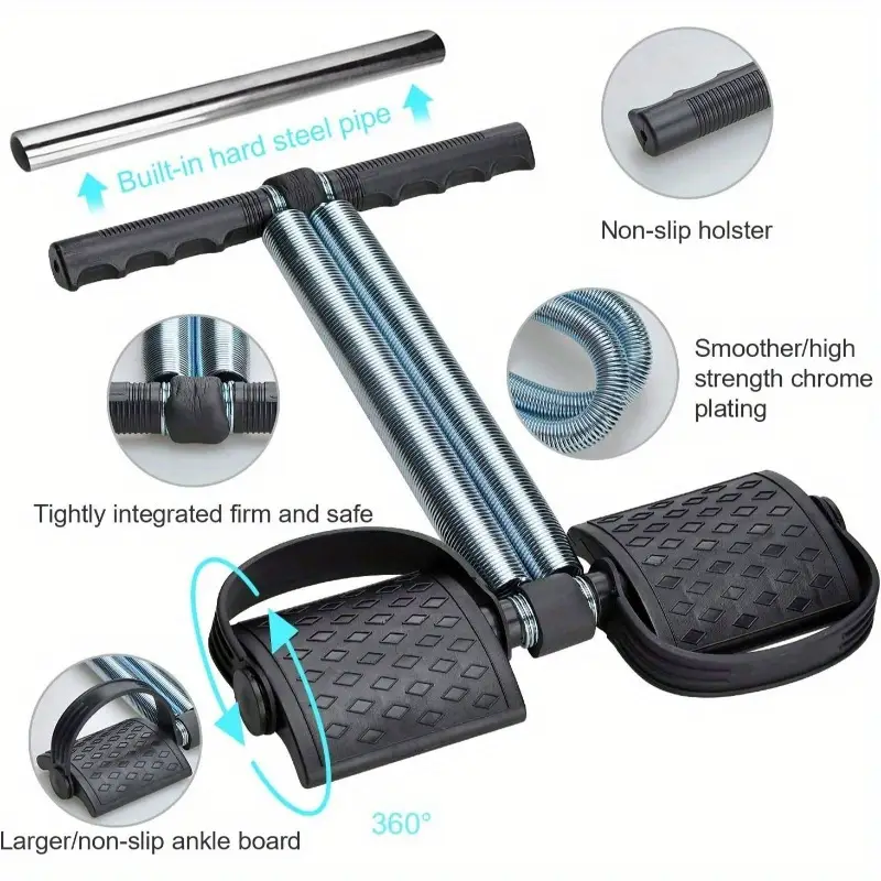 Sit Up Equipment with Dual Spring Tension & Adjustable Foot Pedals Tummy Trimmer for Home Gym, Core Strength Training, Slimming Workout Equipment for Men & Women, Gym Accessories ( Made in China ) Premium Quality