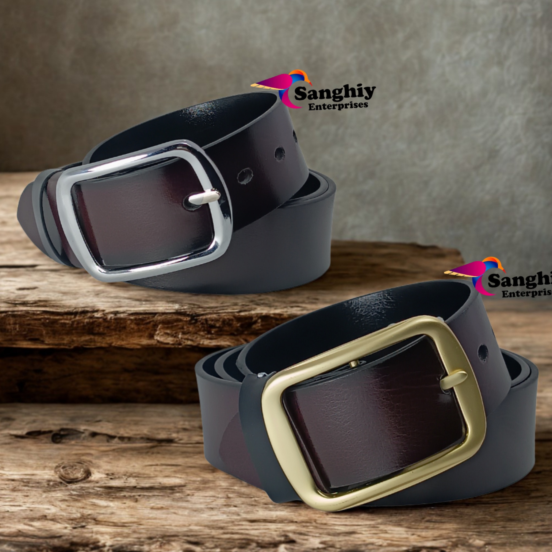 Reversible Leather Belt For Men Brown Black Formal Casual Fashion Belt With Metal Buckle 121 CM