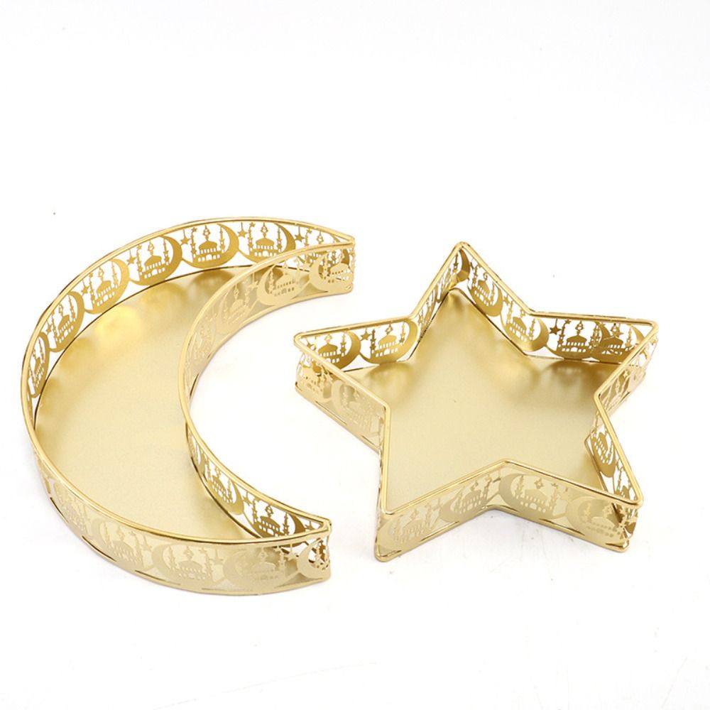 New Moon Star Shaped Fruit Tray Gold Color Iron Material Food Storage Container Dessert Tray Table Decor