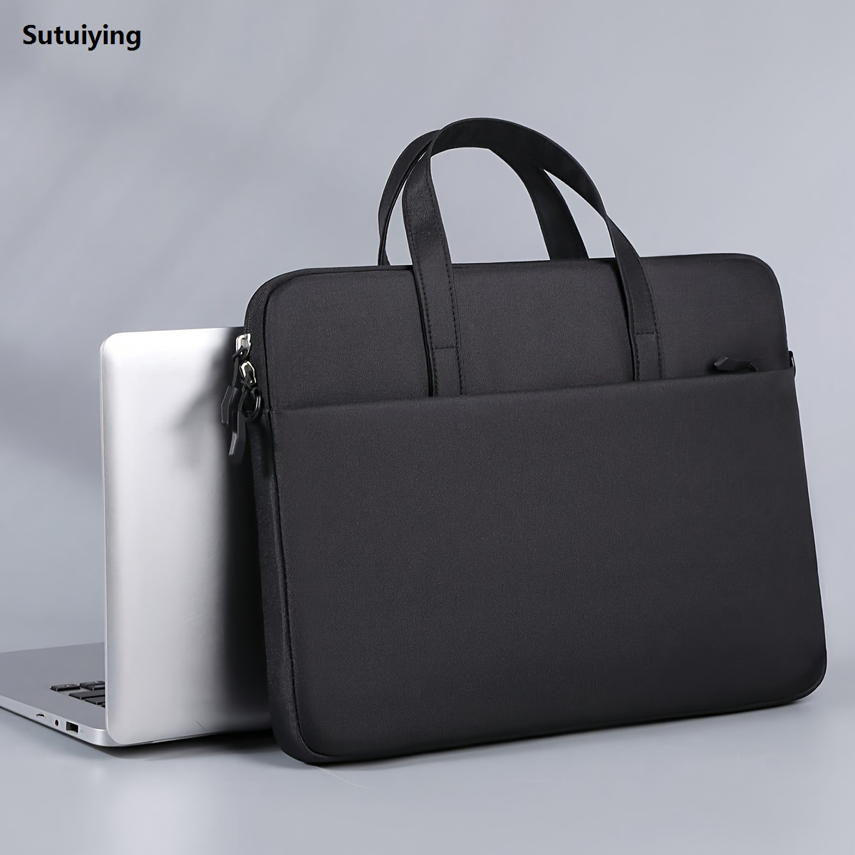 Sutuiying 1pc Unisex Simple Portable Laptop Bag, Handbag, Shoulder Bag, Luxury Suitable For Ladies, Office Workers, Business Trip, School