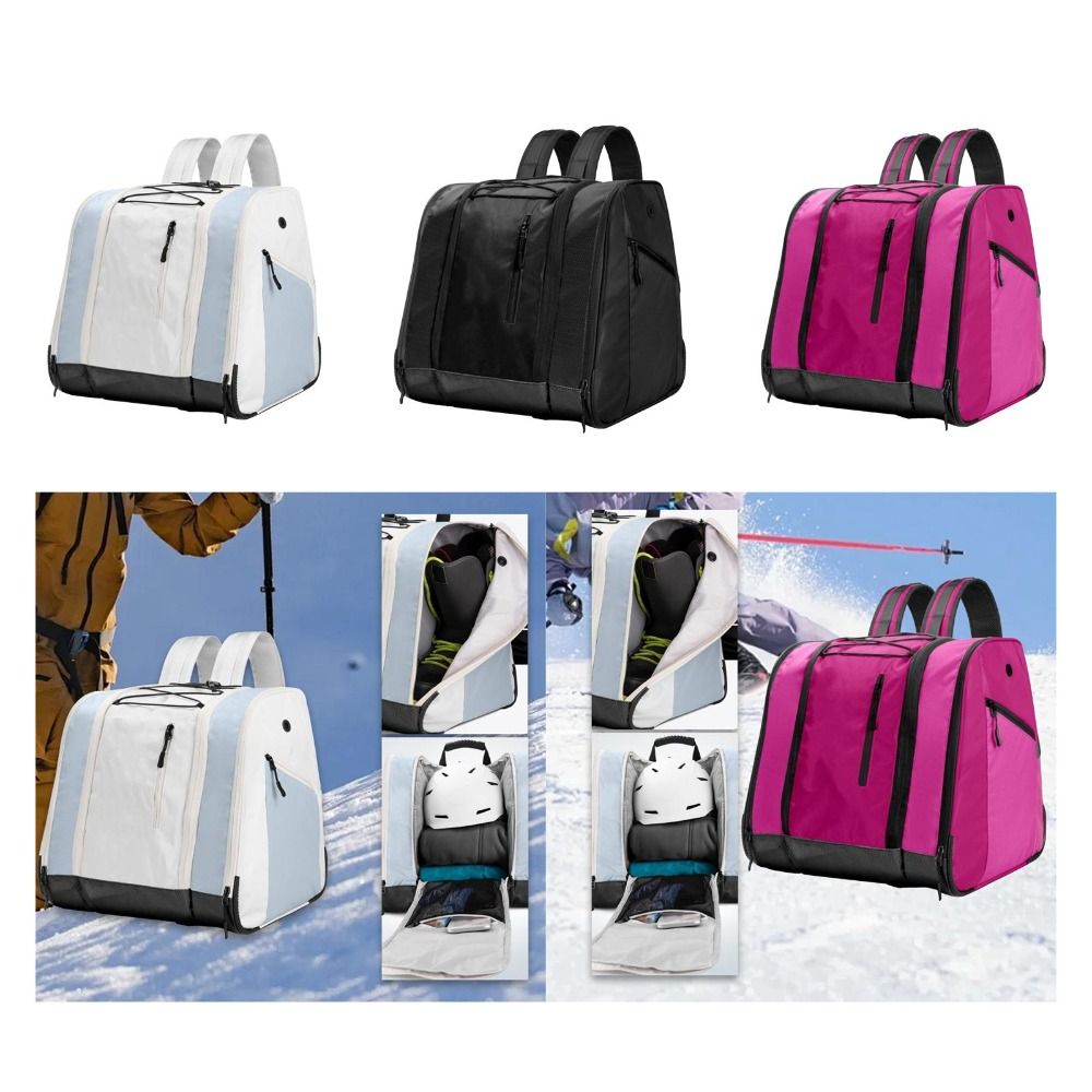 High Quality Large Capacity Ski Boot Bag Air Travel Compartments Snowboard Boot Backpack Waterproof Bottom Snowboard Bag Ski Helmet, Goggles and Gloves
