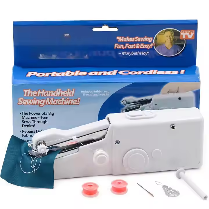 Portable Mini Electric Sewing Machine - Handheld Household Stitching Machine for Clothes, Leather & DIY Crafting