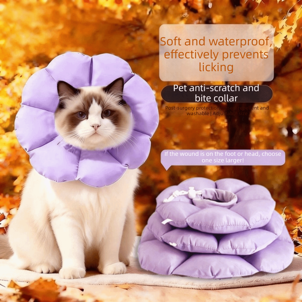 Lightweight Ultra Light Cat Elizabeth Collar Waterproof Flower Shape Pet Neck Cone Soft Breathable Cat Neck Protective Circle Dog