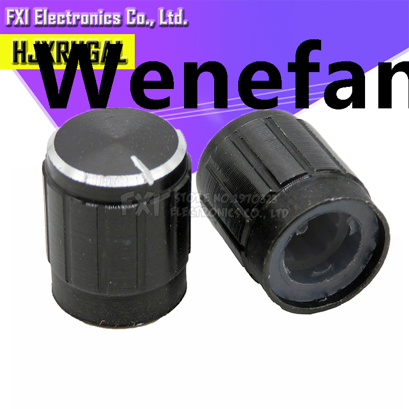 Wenefang 10pcs aluminum alloy 13*17mm potentiometer 13*17 High Quality knob rotation switch volume control knob black