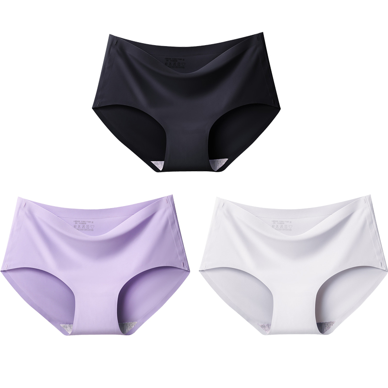 ( BLACK/PURPLE/WHITE/ONE SIZE ) Meetr 3Pcs/lot Seamless Panty Set Underwear Female Comfort Intimates Female Low-Rise Briefs G String Lingerie Drop Shipping Bles Online DZ-27B-02