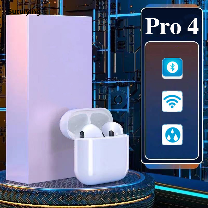Sutuiying 2024 Air Pro 4 TWS Wireless Bluetooth Earphones Headphones Mini Portable Earpone Headset For PC Android Apple iPhone Earbuds Accessories