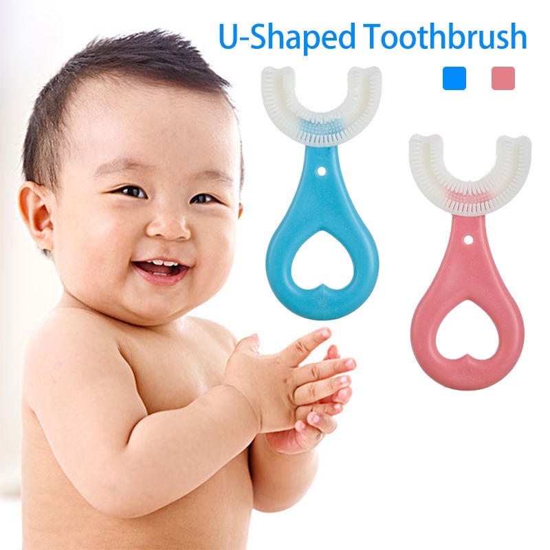 Mumlove 360 Degrees U-Shape Soft Silicone Baby Toothbrush For Kids, Toddlers & Babies