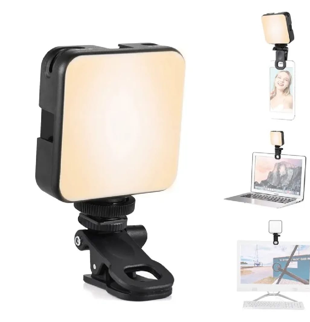 2 In 1 Features 64 LED Rechargeable Selfie Light - 5 Lighting Mode Phone Ring Light Mini Portable Clip on Fill Lights for iPhone, Cell Phone, Laptop, TikTok, Selfie, Video Conference, Camera