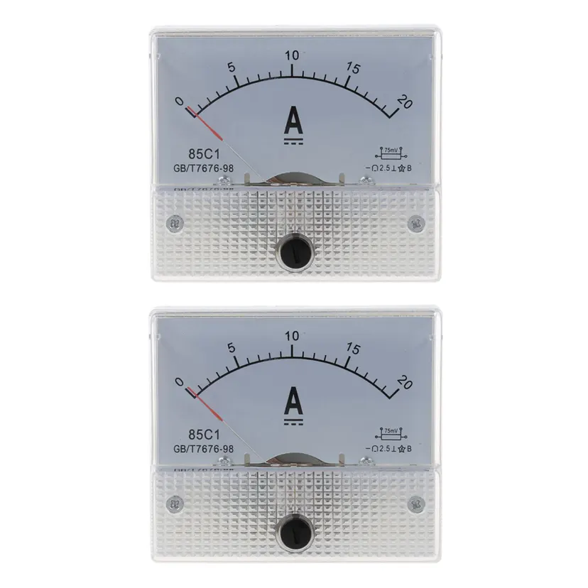 JINMY 2X New 20A Analog Ampere Panel Meter Current Amp