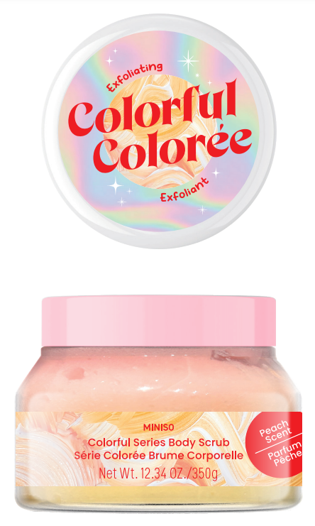 Miniso Colorful Series Body Scrub (Peach / Coconut Scent) 350gm Deep Exfoliating & Skin Smoothing Bles Online