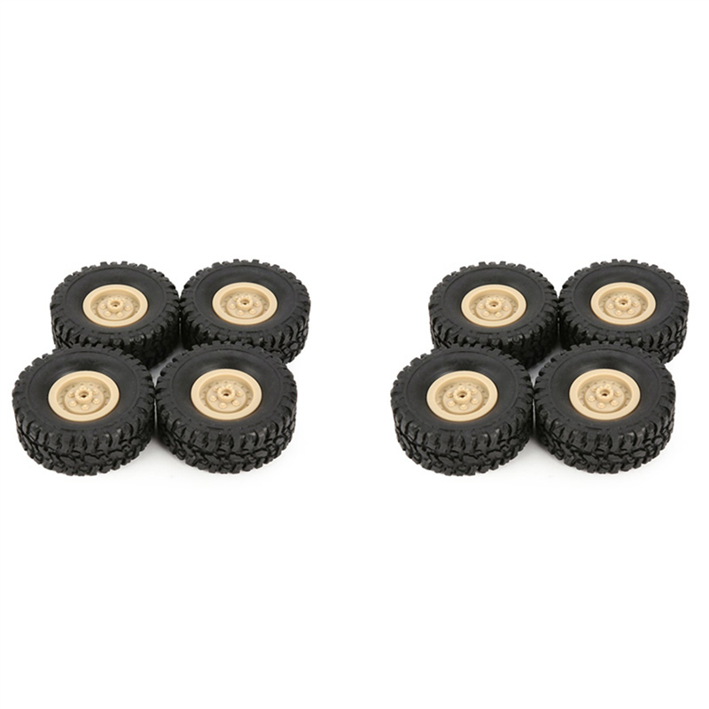 NAMUNY 8Pcs Rim Tire Tyre for RC 1/16 Climbing Crawler Car B-1/B-24/C-14/C-24/B-16 Truck Model Spare ,Yellow