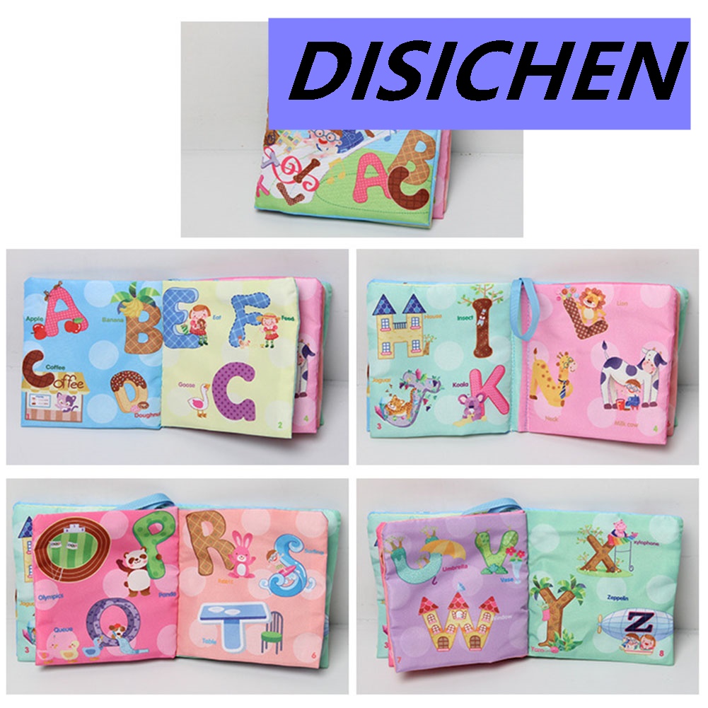DISICHEN 【Best value】 Yfashion 1pc Baby Early Learning Soft Cloth Books Creative Squeak Crinkle Book Puzzle oys ifts for Kids Style:an