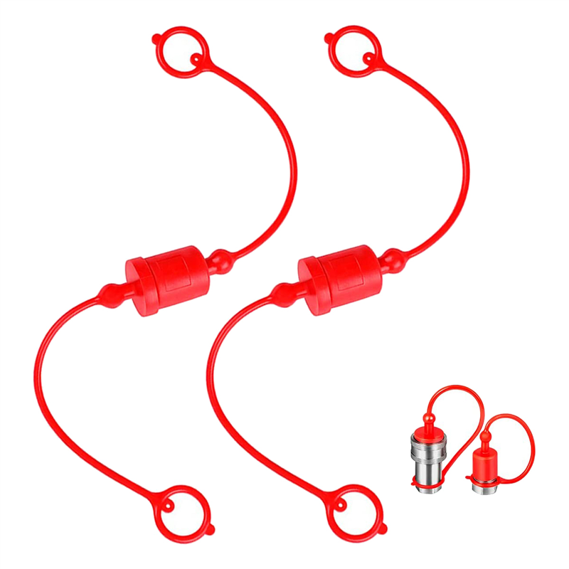 NCANRUI -A 3/4 Hydraulic Quick Coupler Male Dust Cap and Female Plug Cover, Fits Hydraulic Quick Disconnects Coupler