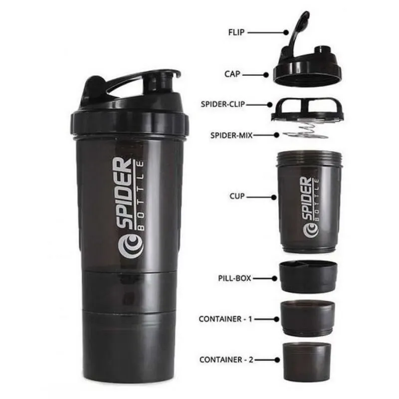 Protein Shaker Bottle Fitness Sports Nutrition Supplements Mix Shake Bottle