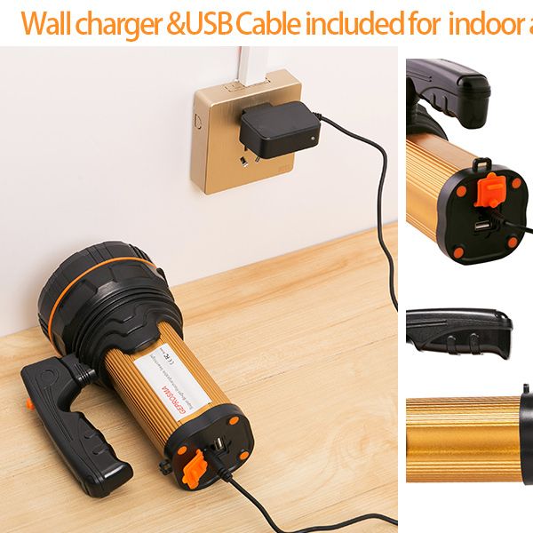 Bright LED Rechargeable Searchlight Lithium Battery Emergency Light