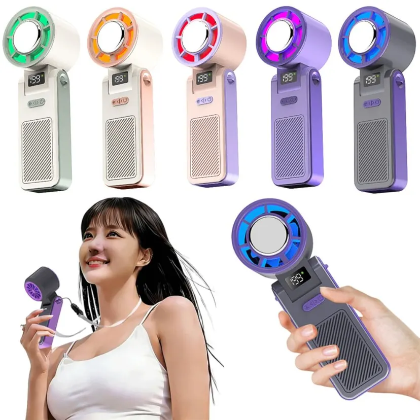Compact Bladeless Design Handheld Mini Fan Ice compress Cool Foldable Personal Cooling Fan Quiet Operation Semiconductor Refrigeration Small Air Cooler Summer