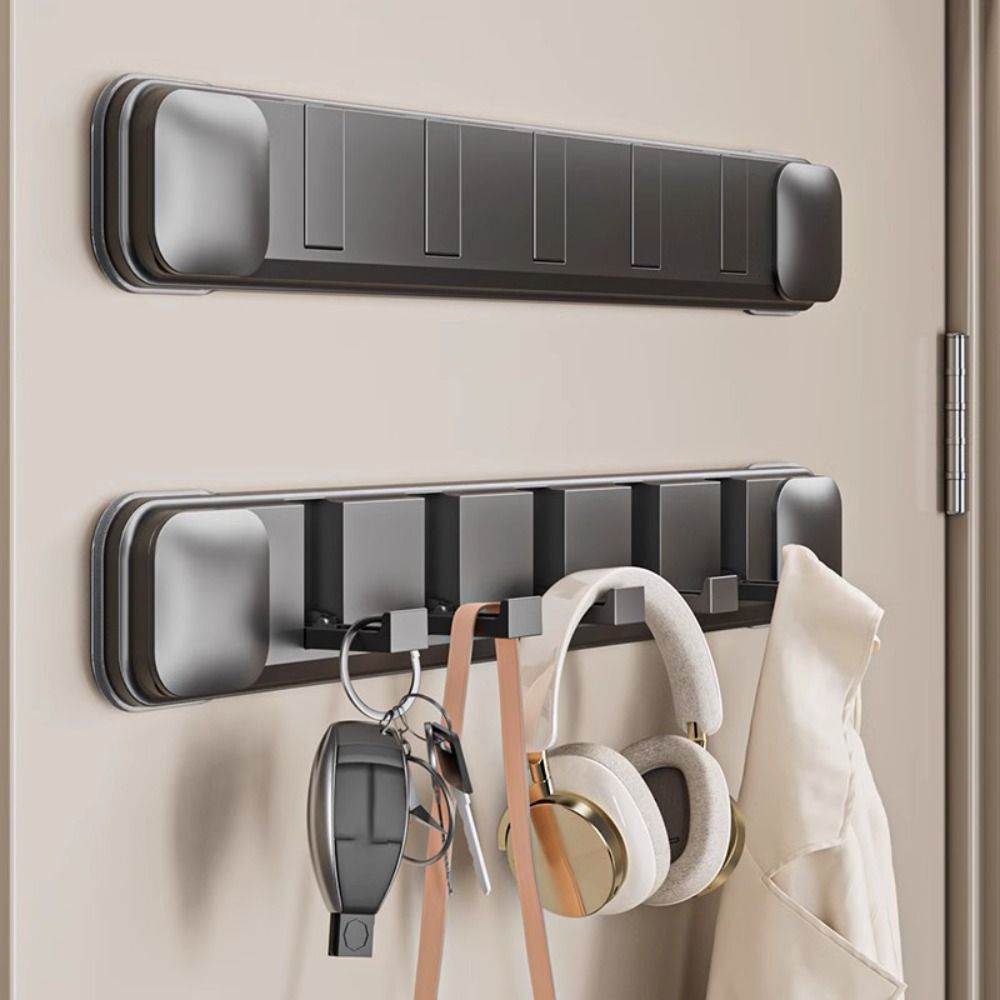 Multifunctional Foldable 5 Hooks Suction Cup Hook Traceless Heavy Duty Robe Coat Hangers Hanging Removable Sundries Storage Hook Kitchen Supplies