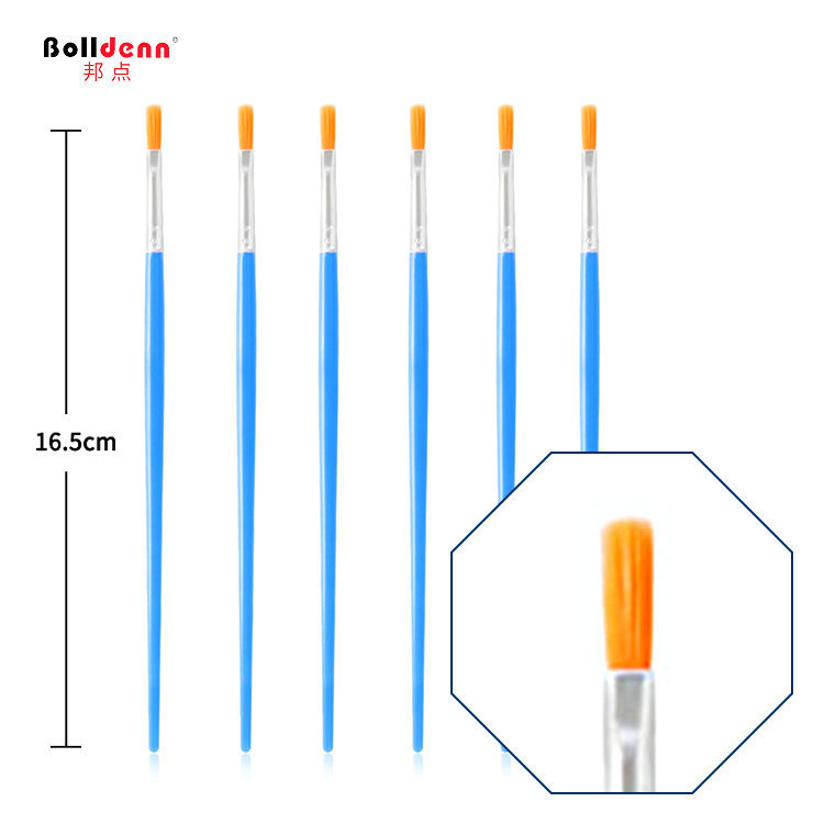 uses it, who praises it】High Quality Flat Head Brush Digital Oil Brush Gouache Watercolor Painting Brush Kids DIY Graffiti Brush