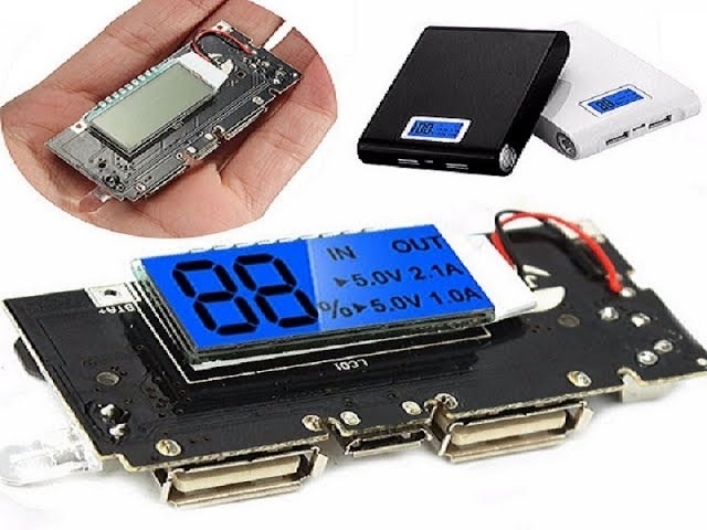 Power Bank Module with Digital Display Dual USB 5V 1A And 2.1A Charging Circuit Board