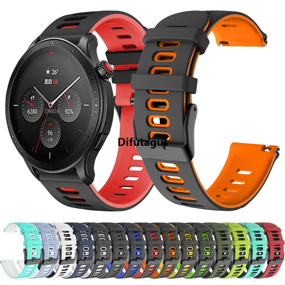 Difutagui New specials 20mm 22mm Silicone Watch Strap For Huami AMAZFIT BALANCE/CHEETAH New style Sports Band Amazfit BIP 5 GTR 4 3 Pro 47mm GTS 4 3 2 Wristbands