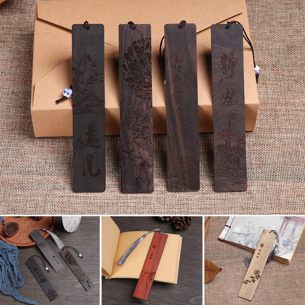 Gift Solid Wood Crafts Chinese Style Book Clip Sandalwood Label Pagination Mark Bookmark