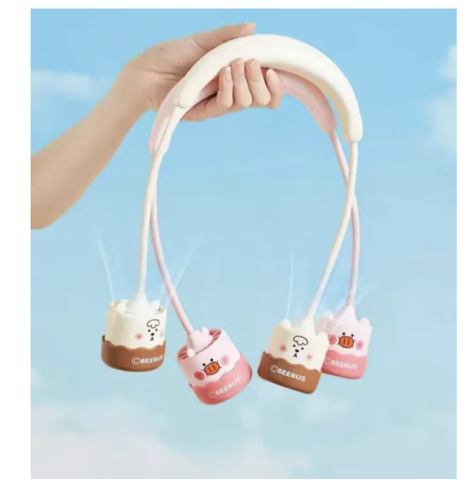 Cute Panda 3 Speeds Portable Neck Fan Hands Free Panda Hanging Fan Rechargeable High Speed Relief Panda Design YS2365