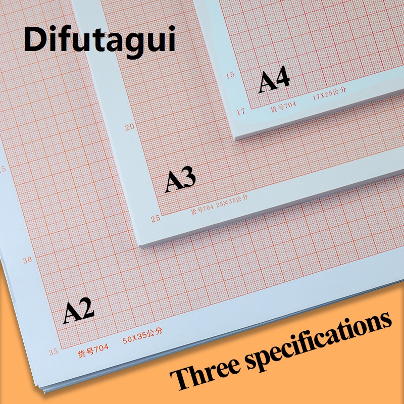 Difutagui High Quality Standard Coordinate Paper A4/A3/A2 Grid Paper Plaid Drawing Paper Manuscript Drafting K-line Calculation Graph Logarithmic Paper