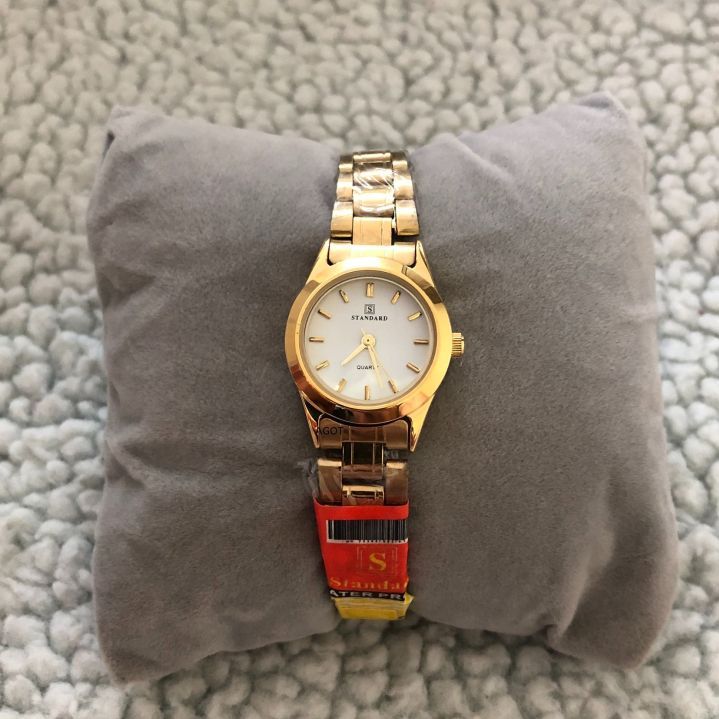 New Standard Small Casual Golden Stainless Steel Wrist Watch For Women
