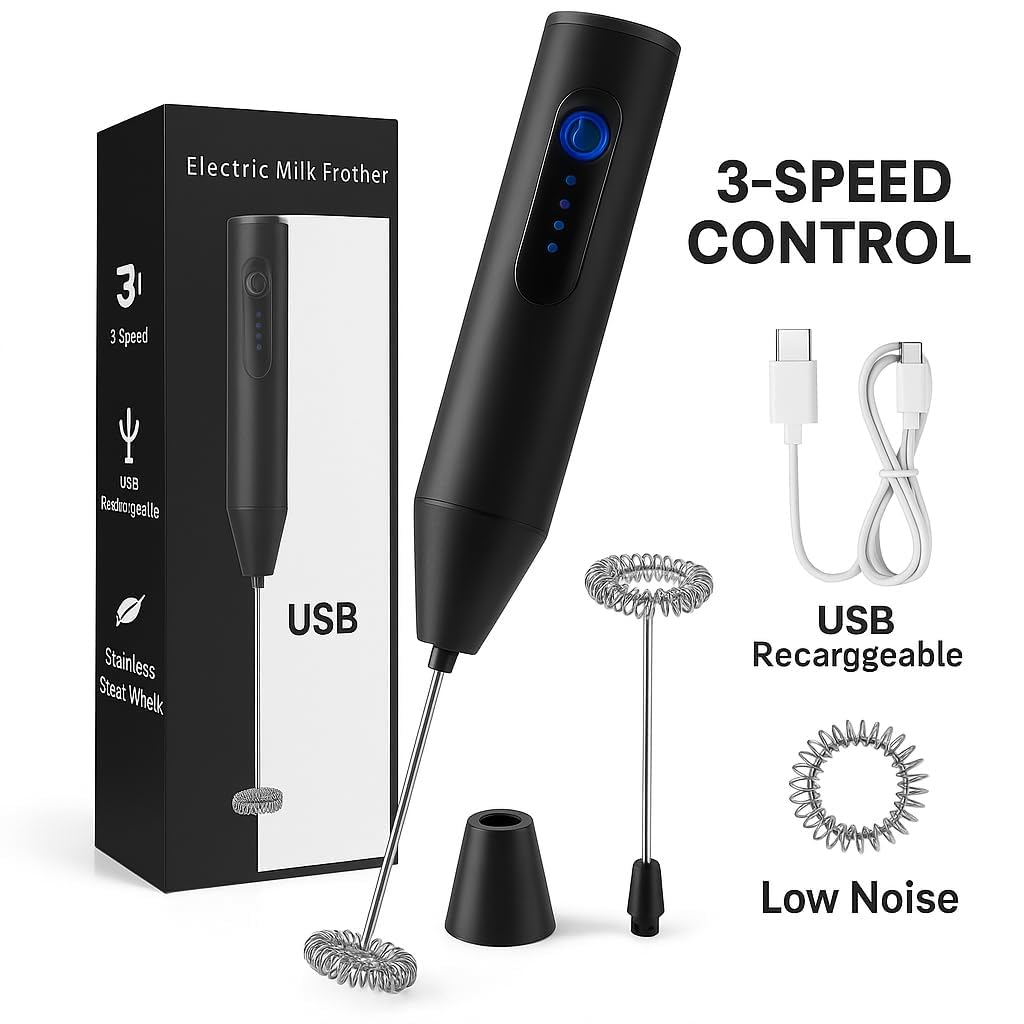 USB Rechargeable Handheld Electric Milk Frother