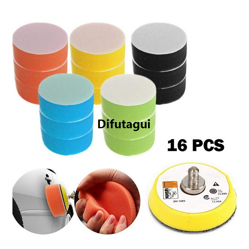 Difutagui 16Pcs/Set Polishing Pad for Car Polisher Polishing Circle Buffing Affordable Pad Tool Kit for Car Polisher Wax 2 Inch 50mm Polishing Pad