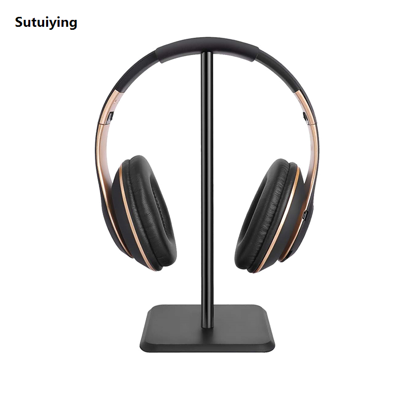 Sutuiying Desktop aluminium Alloy Aluminium Bluetooth Headset Stand Holder Portable Headphone Rack Mount Hanger wired Earphone Gamer Hanger PC