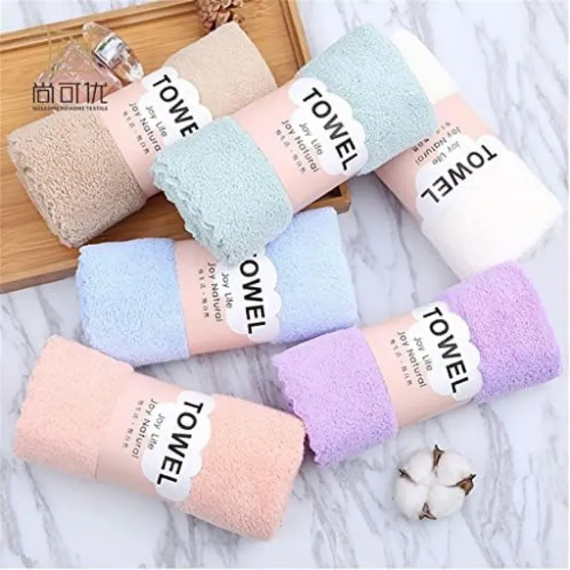 1 Piece Coral Velvet Soft Face Hand Towels (35x75cm) Random Colour