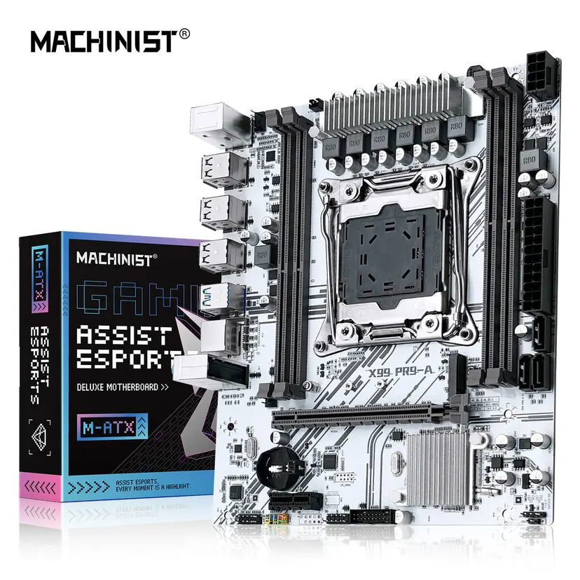 Machinist X99 PR9-A Motherboard LGA 2011-3 White DDR4 SATA/NVME M.2