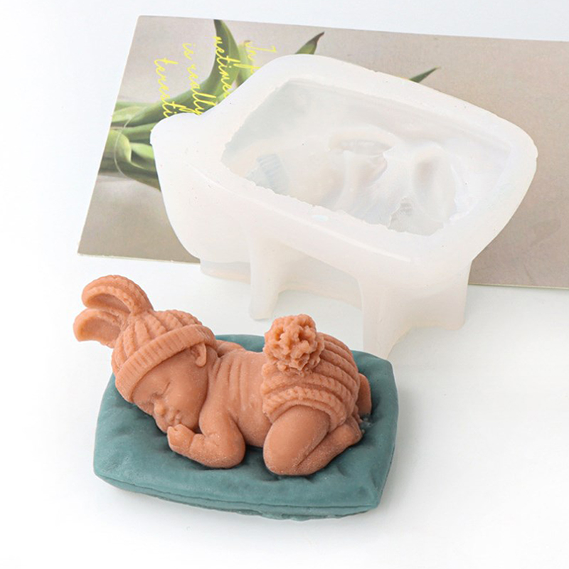 3D Baby Sleeping Shape Silicone Mold Kitchen DIY Fondant Cake Baking Chocolate Mold Handmade Soap Candle Plaster Resin Clay Tool DFGGT