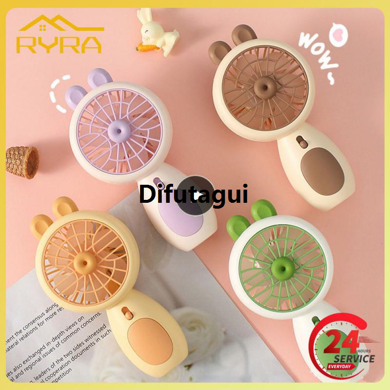 Difutagui Handheld Small Fan Portable Mini Student Dormitory Children's Net New style Red Wind Mute Electric Doodle Adorable Rabbit Fans Cute Fun