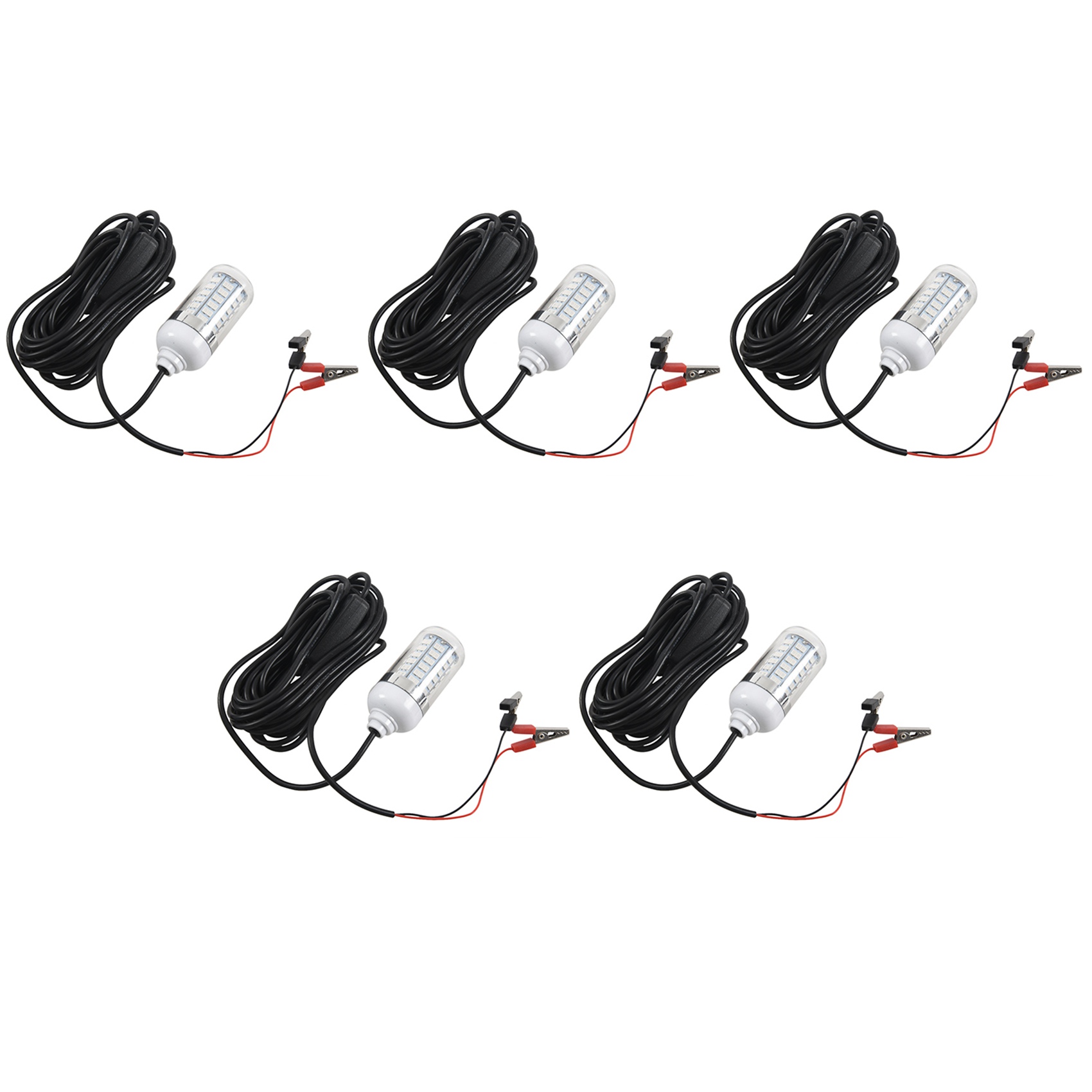 fasdaga 5X 12V LED Green Underwater Submersible Night Fishing Light Crappie Squid Boat Fishing Light
