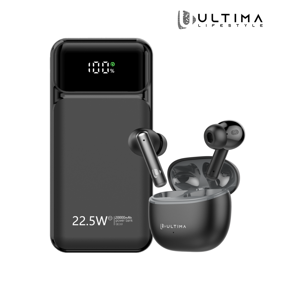 Ultima Lifestyle Combo: Boost 20K Pro 20000mAh Powerbank + Boom 141 Earbuds