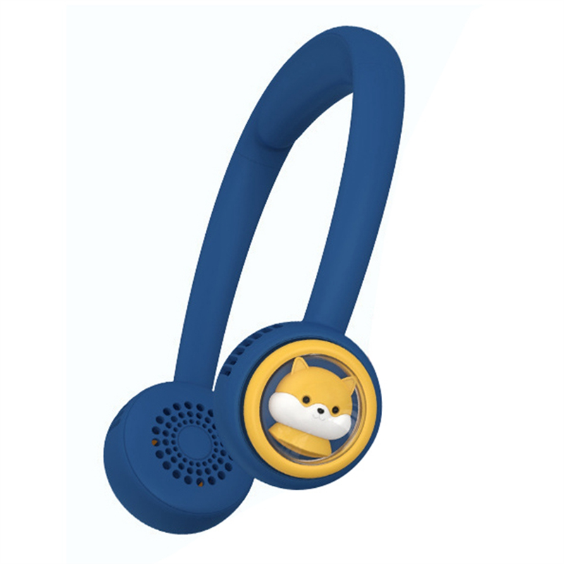Portable Neck Fan Ventilador Cooling Bladeless Silent Neckband Fan for Sports Blue