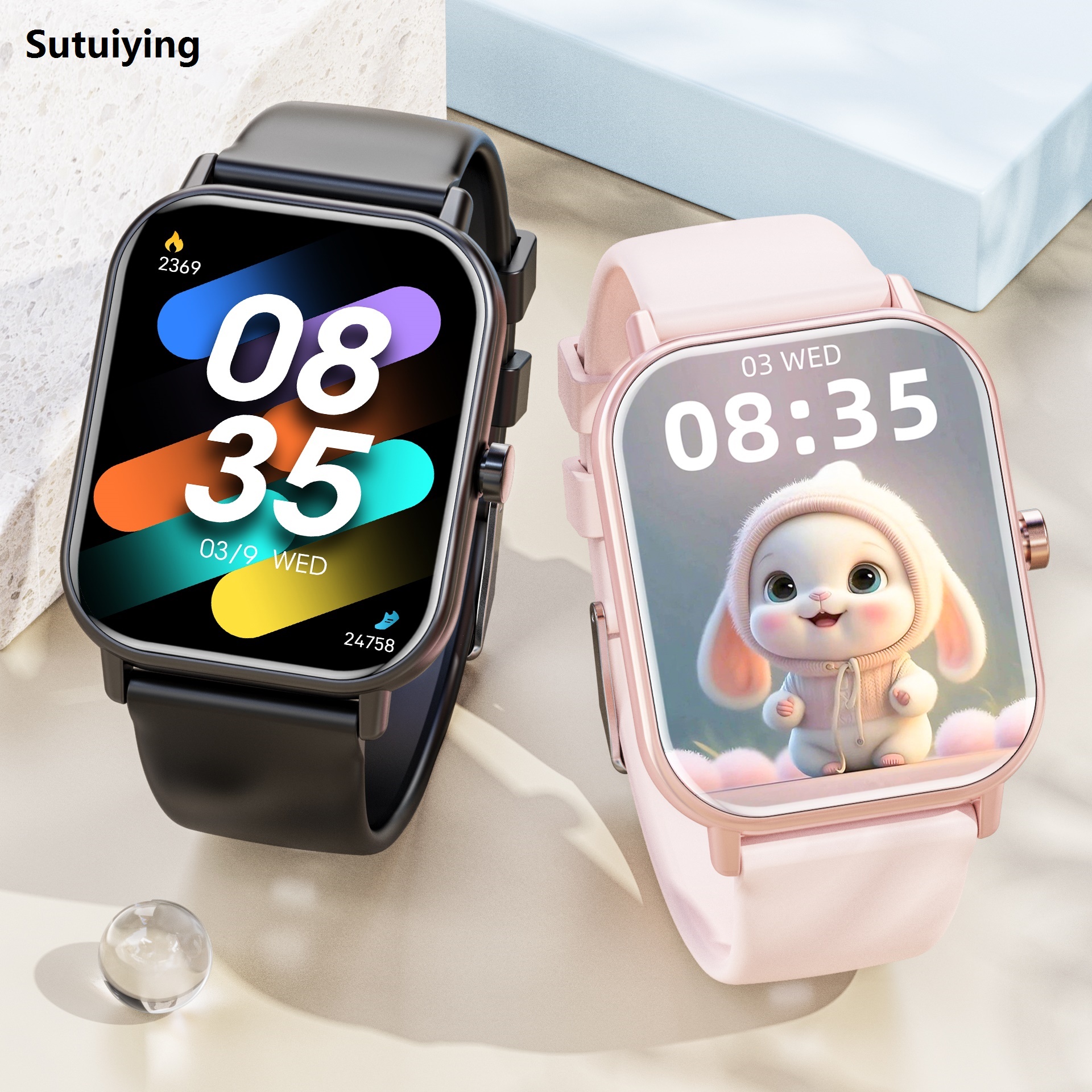 Sutuiying New Women's Anti Screen 2024 Smart Watch 1Karchilor Men.85 Touch Water Sports Watch Fitness Tracker Smart Watch