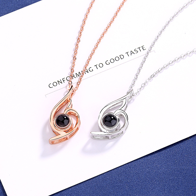 【Mega Sale】100 languages I love you projection mobius diamond clavicle chain female