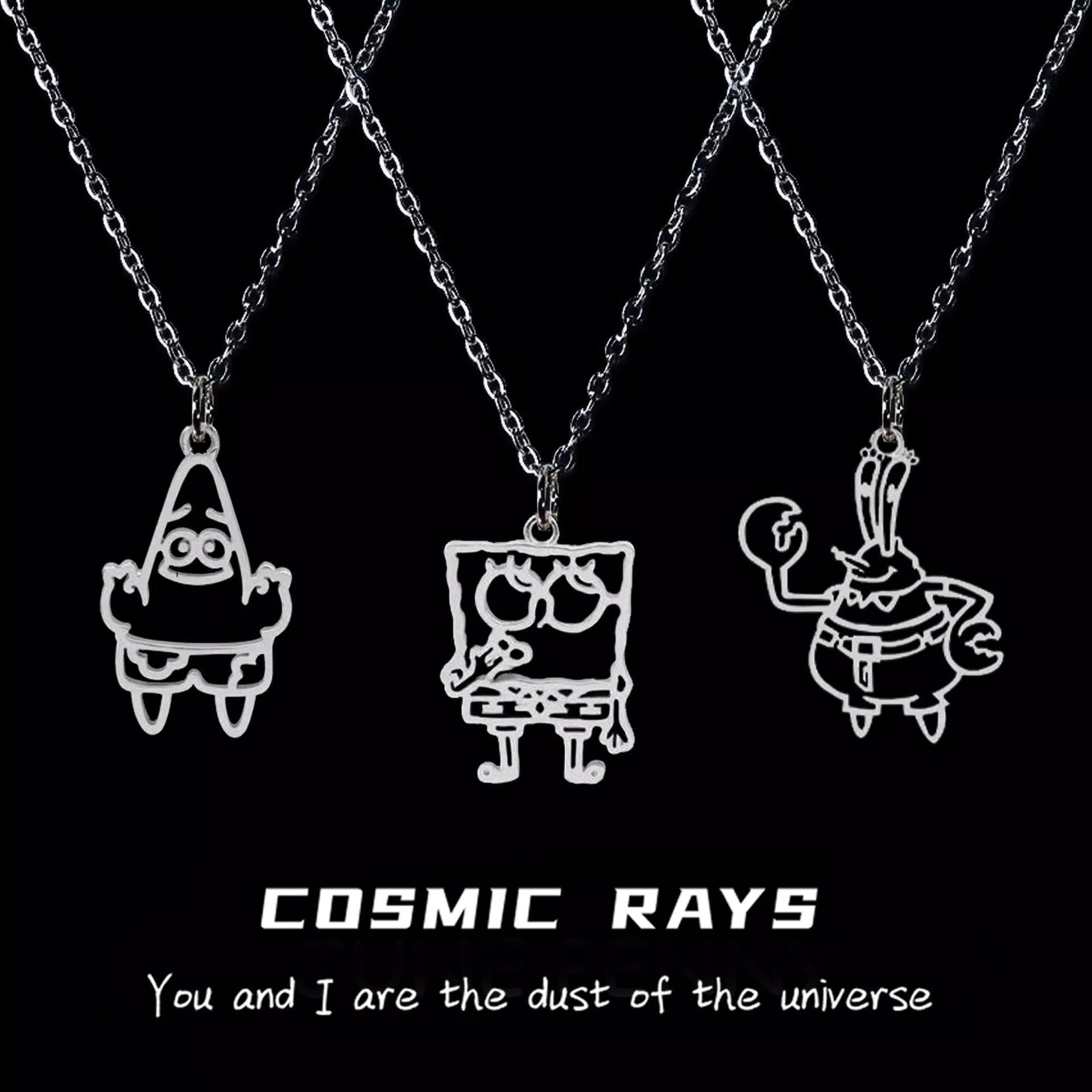 Ray-Hollow Spongebob Necklace Sweet Cool Couple Female Ins Simple Personality Trendy Hip Hop High Sense