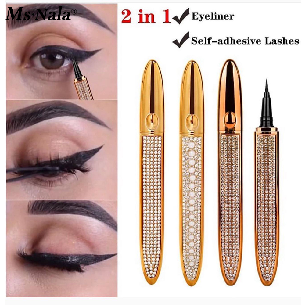 Linman totoro New style Waterproof Liquid Fast Dry Smooth Eyeliner Pen Black LNew style ong Last Korean Natural Eyelashes Eyeliner Glue Pencil Makeup Cosmetics