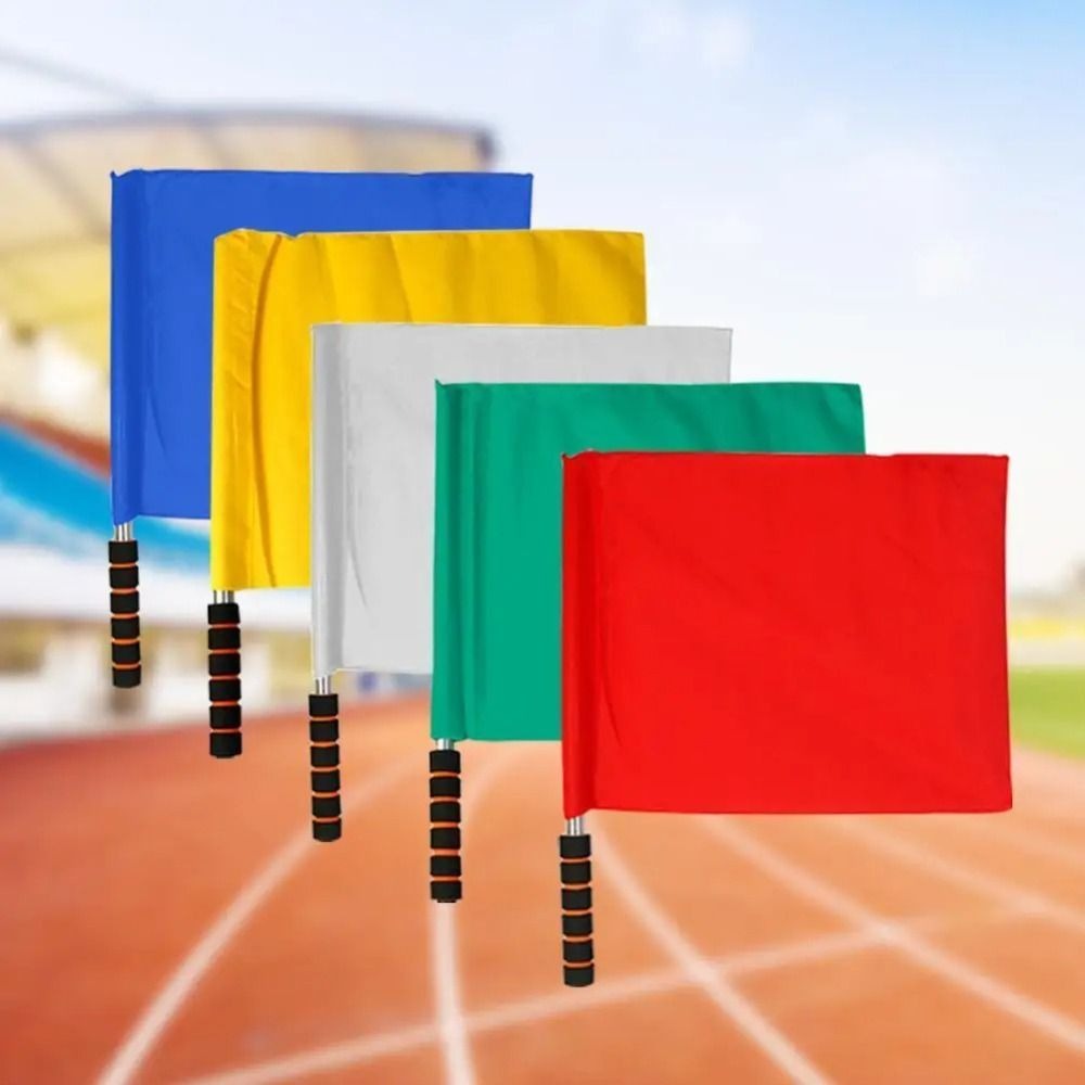 High Quality Professional Referee Flag with Sponges Handle Waterproof Issuing Flags Multi-color Signal Flags Volleyballs Football Supplies