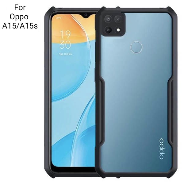 Oppo A15 / Oppo A15s Cover , HD Clear Transparent With Bumper Cover Case - Non Yellowing