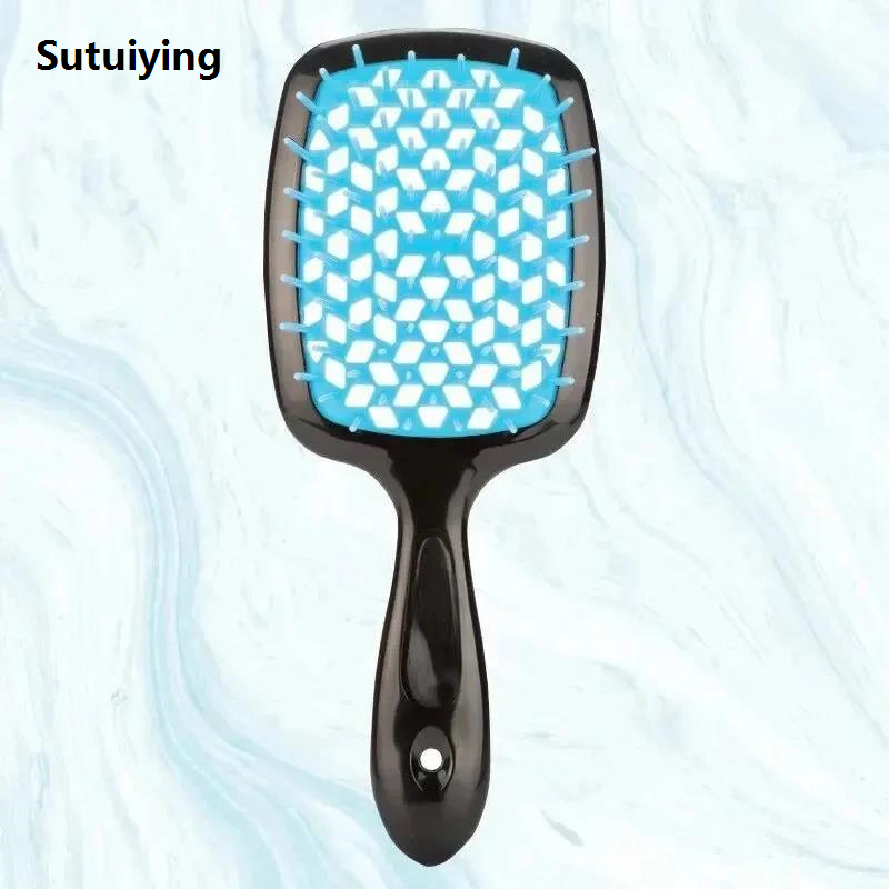Sutuiying Head Massage Hollow Comb Honeycomb Comb Wet And Dry Fluffy Styling Original Rib Comb Anti-Hair Loss Scalp Massage Air Cushion Comb