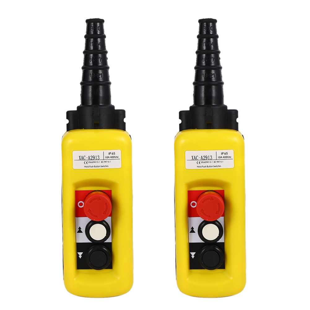 JINMY 2X Lift Control Pendant -A2913 Waterproof Handheld Pushbutton Switch with Electric Hoist Handle