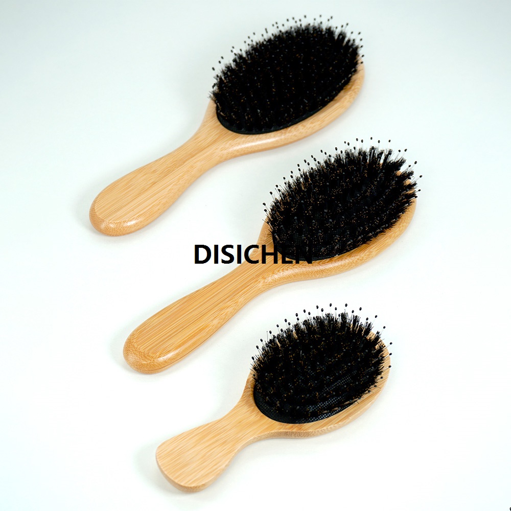 DISICHEN Natural Bamboo Comb Boar Bristle Hair Brush Portable Wooden Air Cushion Comb Scalp Detangler Haircomb Salon Styling Hair Tools Hot Selling
