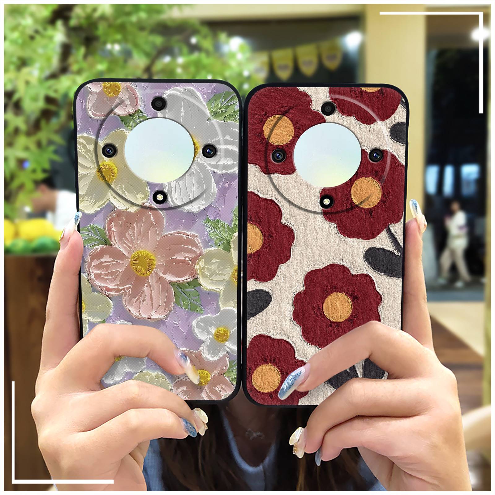 flower Fashion Design Phone Case For Honor X9a 5G/Magic5 Lite Cartoon Cute Anti-knock Full wrap Silicone Graffiti TPU